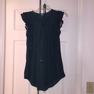 Forest green gauzy tunic w/ matching camisole